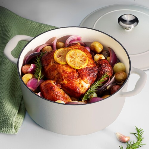 Tramontina Gourmet Covered Round Cast Iron Dutch Oven - Matte White Perspective: bottom