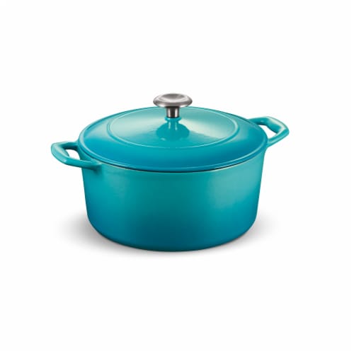 Tramontina Gourmet Covered Round Cast Iron Dutch Oven - Medium Blue Perspective: bottom