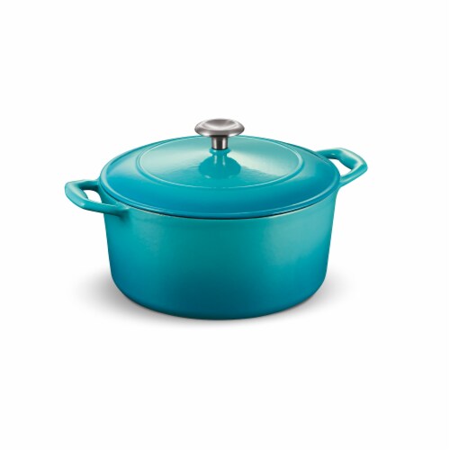 Tramontina Gourmet Covered Round Cast Iron Dutch Oven - Medium Blue Perspective: bottom