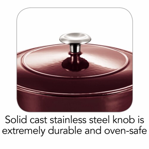 Tramontina Gourmet Covered Round Cast Iron Dutch Oven - Majoiica Red Perspective: bottom