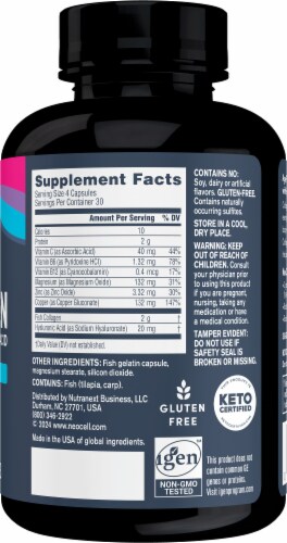 NeoCell Marine Collagen Type 1 and 3 and Hyaluronic Acid Capsules Perspective: bottom