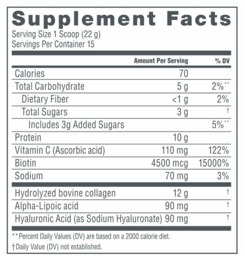 NeoCell Collagen Beauty Infusion With Biotin Cranberry Powder Perspective: bottom