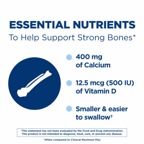 Citracal® Petites Calcium Supplement with Vitamin D3 for Bone Health Support Coated Caplets Perspective: bottom