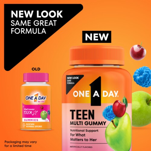 One A Day® Teen Gummies for Her Vitacrave Multivitamin Gummies Perspective: bottom