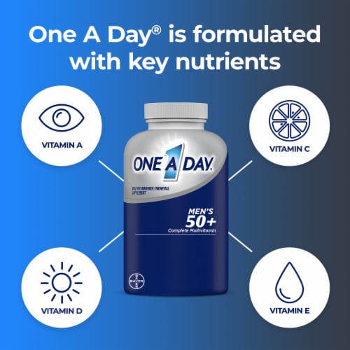 One A Day® Men’s 50+ Complete Multivitamin Tablets Perspective: bottom