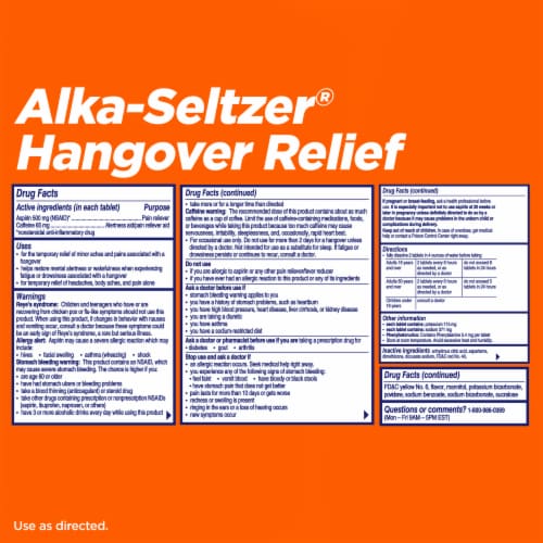 Alka-Seltzer® Hangover Relief Orange Fizz Effervescent Tablets Perspective: bottom