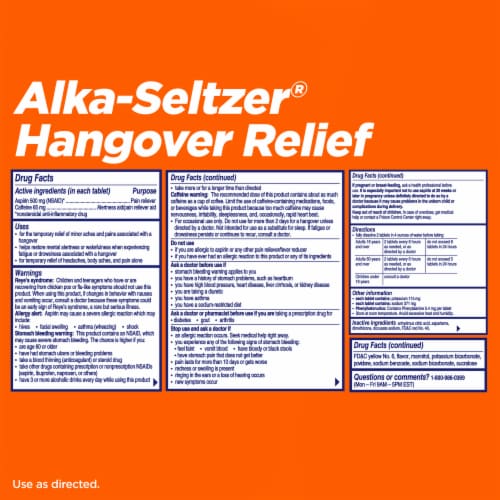 Alka-Seltzer Hangover Relief Orange Effervescent Tablets, 20 ct - Kroger