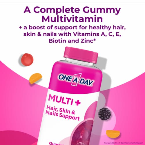 One A Day® Multi + Hair, Skin, and Nail Support Multivitamin Gummies Perspective: bottom