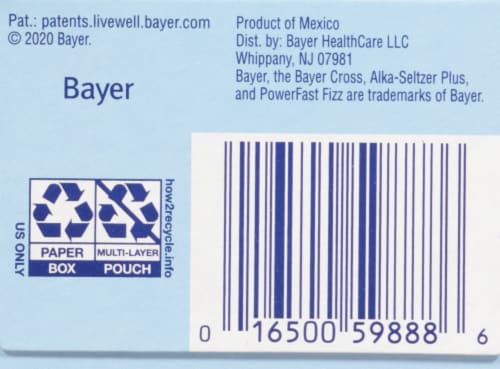 Alka-Seltzer Plus® Powerfast Fizz™ Severe Cold Tablets Perspective: bottom