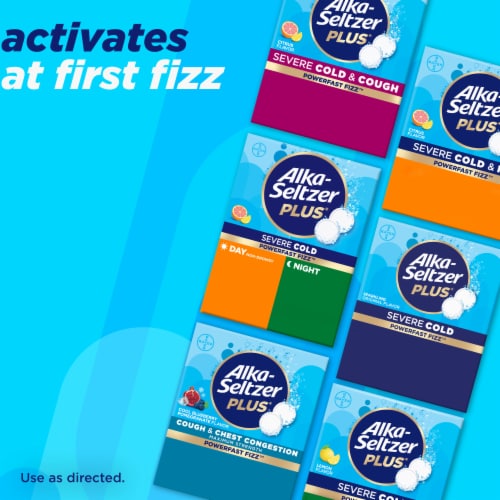 Alka-Seltzer Plus® Severe Cold & Cough PowerFast Fizz™ Citrus Effervescent Tablets Perspective: bottom