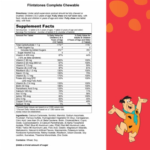 Flintstones™ Complete Chewable Kids Multivitamin Tablets Perspective: bottom