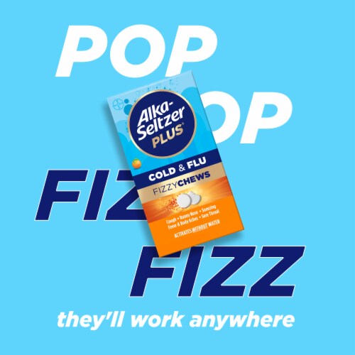 Alka-Seltzer Plus® Cold & Flu Orange Flavor Fizzy Chews Perspective: bottom