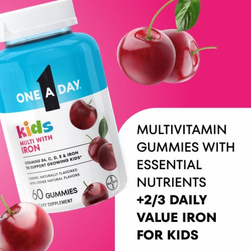One A Day® Kids Multi with Iron Vitamin Gummies Perspective: bottom