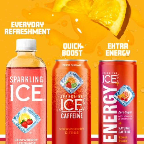 Sparkling Ice Zero Sugar Strawberry Lemonade Sparkling Water Perspective: bottom