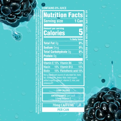 Sparkling Ice® Caffeinated Blue Raspberry Flavored Sparkling Water Can Perspective: bottom
