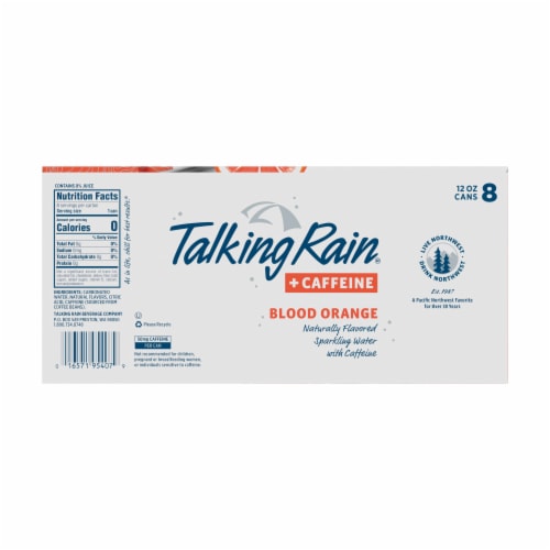 Talking Rain +Caffeine Blood Orange Naturally Flavored Sparkling Water Perspective: bottom