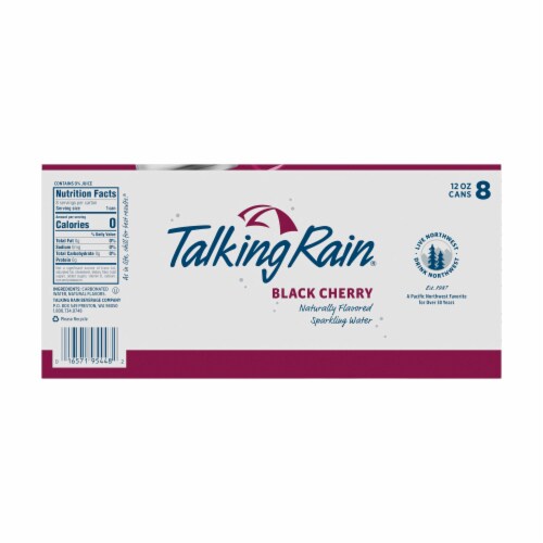 Talking Rain Black Cherry Naturally Flavored Sparkling Water Perspective: bottom