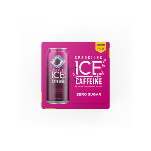 Sparkling Ice® Caffeinated Black Raspberry Flavored Sparkling Water Cans Perspective: bottom