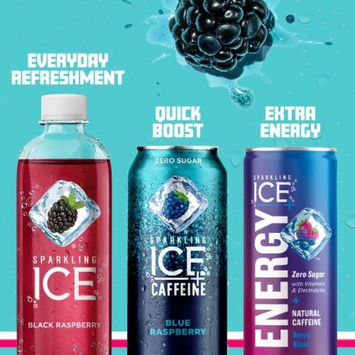 Sparkling Ice® Caffeinated Variety Pack Flavored Sparkling Water Cans Perspective: bottom