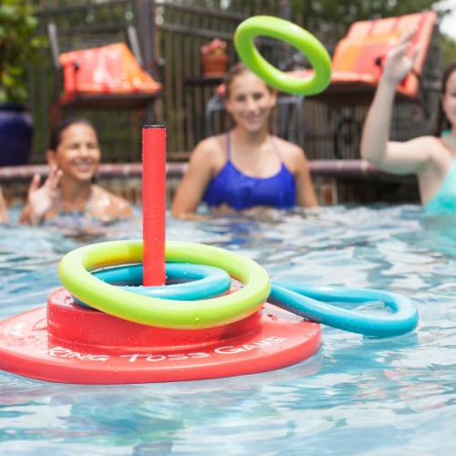 TRC Recreation Floating Foam Ring Toss Swimming Pool Game with 4 Rings,  Orange, 1 Piece - Kroger