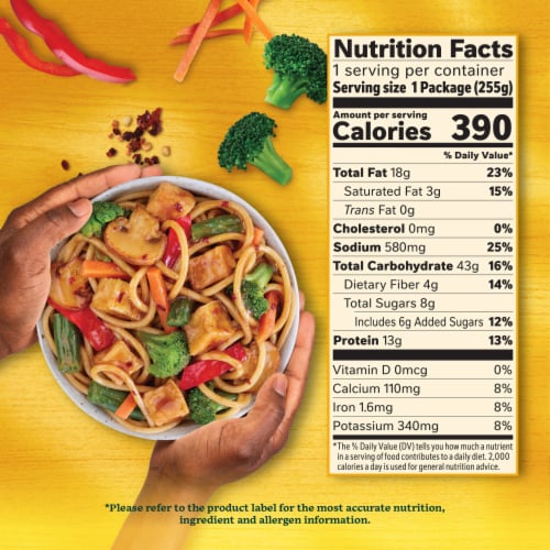 Sweet Earth Veggie Lo Mein Vegan Frozen Meal Perspective: bottom
