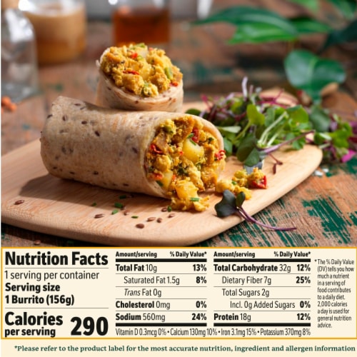 Sweet Earth Big Sur Breakfast Burrito Vegan Frozen Burrito Perspective: bottom