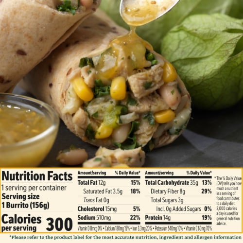 Sweet Earth Vegetarian Salsa Verde Chik'n Burrito Perspective: bottom