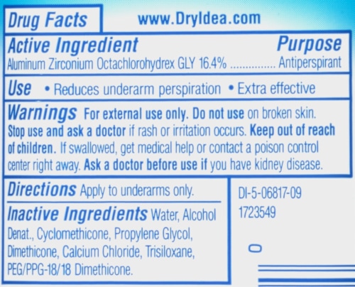 Dry Idea Advanced Dry Unscented Clear Gel Deodorant Perspective: bottom