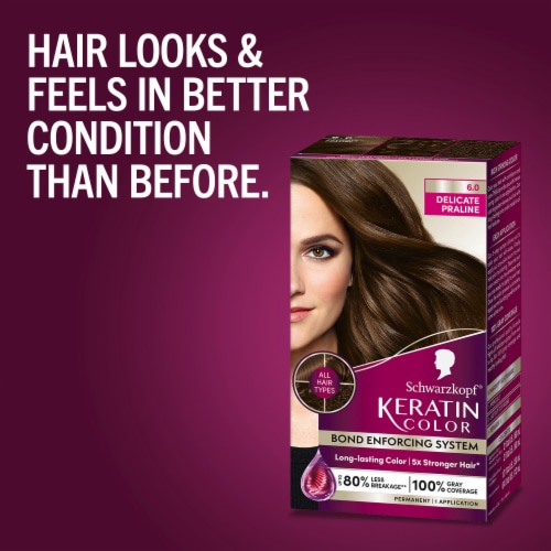 Schwarzkopf® Keratin Permanent Hair Color Kit 6.0 Delicate Praline Perspective: bottom