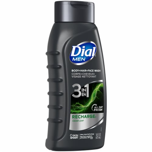Dial® Men Recharge™ 3-in-1 Body + Hair + Face Wash Cedar Leaf Scent Perspective: bottom