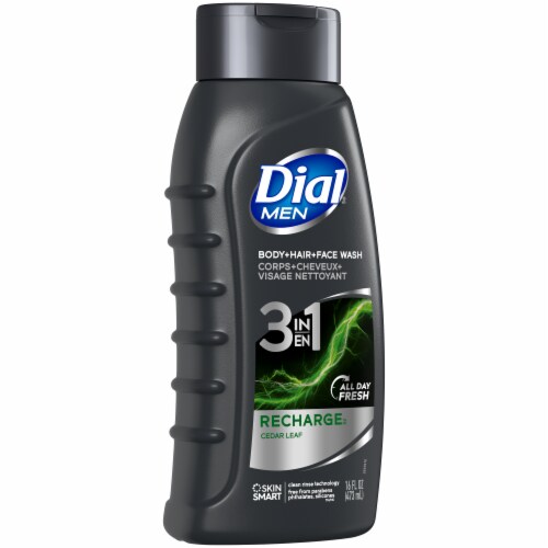 Dial® Men Recharge™ 3-in-1 Body + Hair + Face Wash Cedar Leaf Scent Perspective: bottom