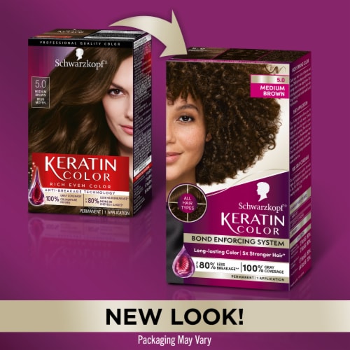 Schwarzkopf® Keratin Color Permanent Hair Color Kit - 5.0 Medium Brown Perspective: bottom