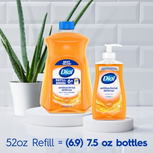Dial® Antibacterial Defense Liquid Hand Soap Refill Gold Antibacterial Dermatologist Tested Perspective: bottom