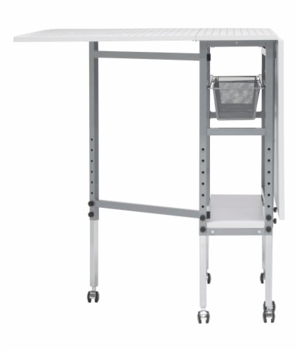SD Studio Designs Cutting Table with Sewing Board Grid, Guides Top & Storage - Silver/White Perspective: bottom