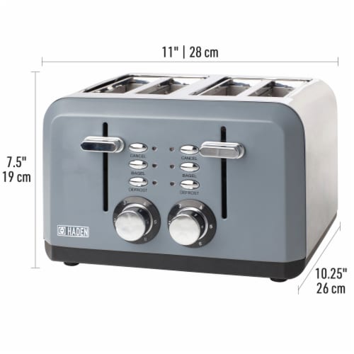 Haden Perth 4-Slice Wide Slot Toaster - Slate Grey Perspective: bottom