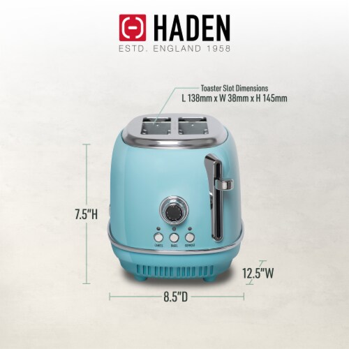 Haden Heritage 2-Slice Wide Slot Toaster - Turquoise Perspective: bottom