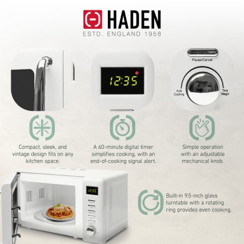 Haden Heritage Vintage 700W Countertop Home Kitchen Microwave Oven