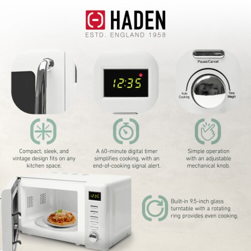 Haden Heritage 700-Watt Microwave - Ivory White Perspective: bottom