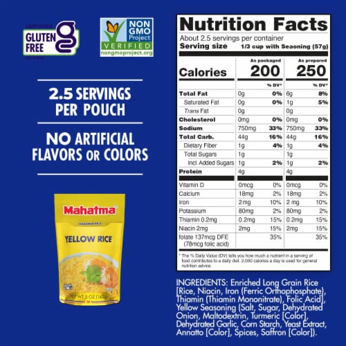 Mahatma Seasoned Yellow Rice Perspective: bottom
