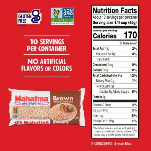 Mahatma Gluten-Free Whole Grain Brown Rice Perspective: bottom
