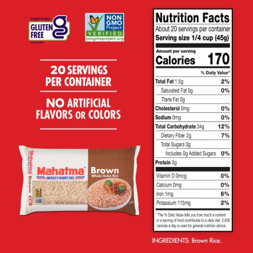 Mahatma Gluten-Free Whole Grain Brown Rice Perspective: bottom