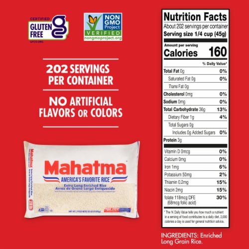 Mahatma Gluten-Free Extra Long Grain White Rice Perspective: bottom
