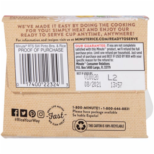 Minute™ Southwest Pinto Beans with White Rice & Vegetables Perspective: bottom