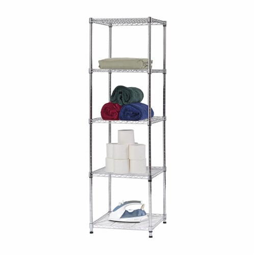 5-Shelf Shelving Storage Metal Organizer Wire Rack with adjustable shelves  hooks, 1 Pack - Kroger