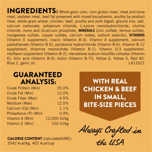 Purina Dog Chow Little Bites for Small Breed Dog Food Dry Recipe With Real Chicken and Beef Perspective: bottom