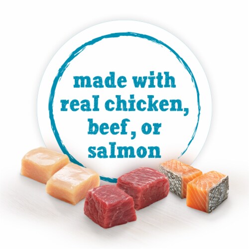 Purina Beneful IncrediBites forSmall Breed Wet Dog Food Real Beef, Chicken or Salmon Variety Pack Perspective: bottom