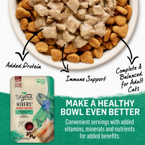 Purina Beyond Mixers+ Immune Support Wet Cat Food Complement Alaskan Cod Perspective: bottom