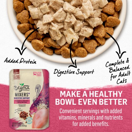Purina Beyond Mixers+ Digestive Support Wet Cat Food Complement Turkey & Brown Rice Perspective: bottom