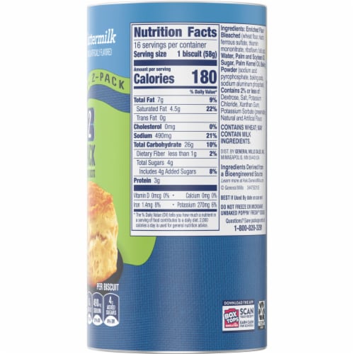 Pillsbury Grands! Southern Homestyle Buttermilk Biscuits 2 Pack Perspective: bottom