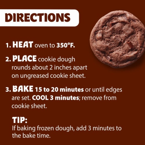 Pillsbury Ready to Bake Double Chocolate Refrigerated Cookie Dough Perspective: bottom